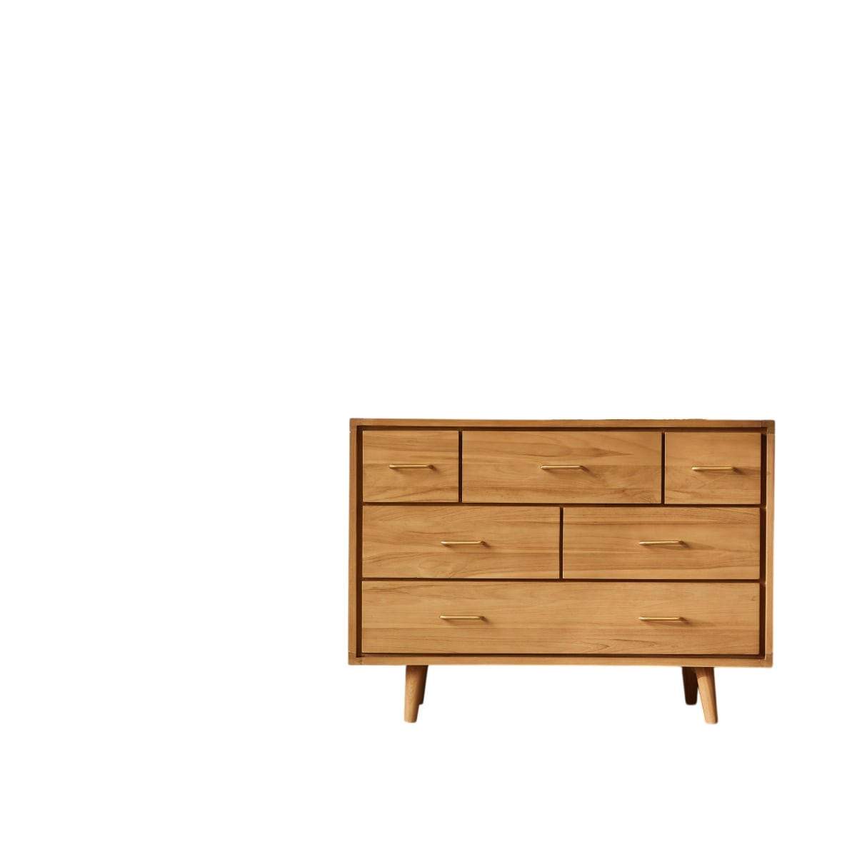 KOMMODE Kort Natur aus Teak - Naturfarben, Holz (110/79/50cm) - Tikamoon