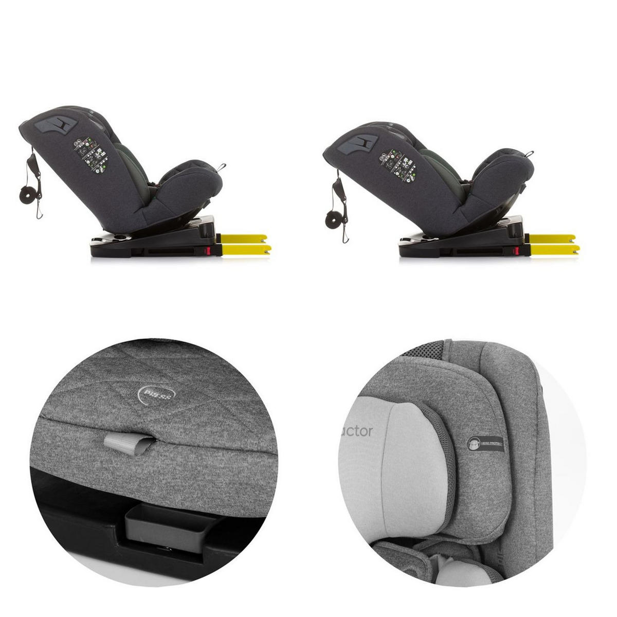 KINDERSITZ X-Factor i-Size grün (40 - 150 cm) Isofix verstellbar drehbar - Grün, Kunststoff (44/78/43cm) - Chipolino