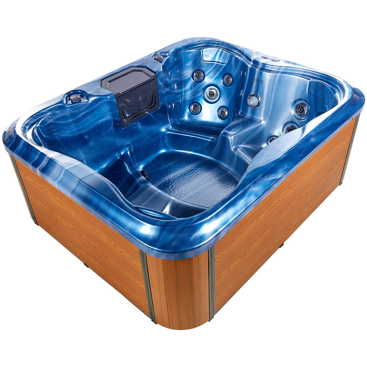 WHIRLPOOL Blau Arcelia - Blau/Hellbraun, Kunststoff (215/80/180cm) - Beliani