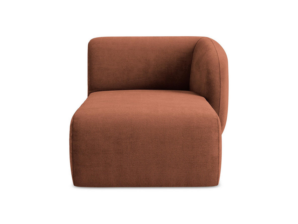 SOFAELEMENT Rechts Chenille Stoff Orange - Terracotta/Schwarz, Holzwerkstoff/Kunststoff (91/75/166cm) - Makamii
