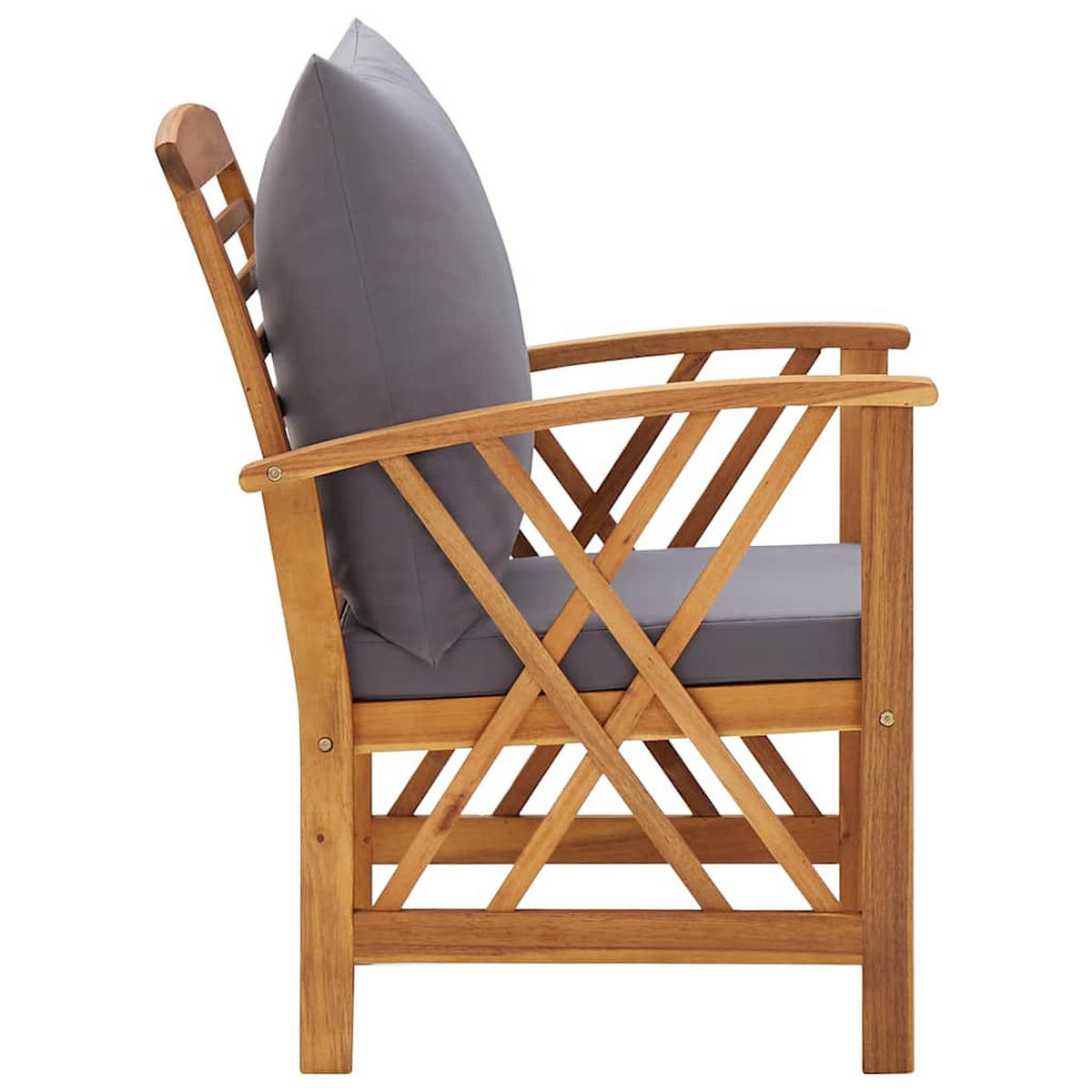 GARTENSET Rembert 4-teilig - Grau, Holzwerkstoff - Nettlife