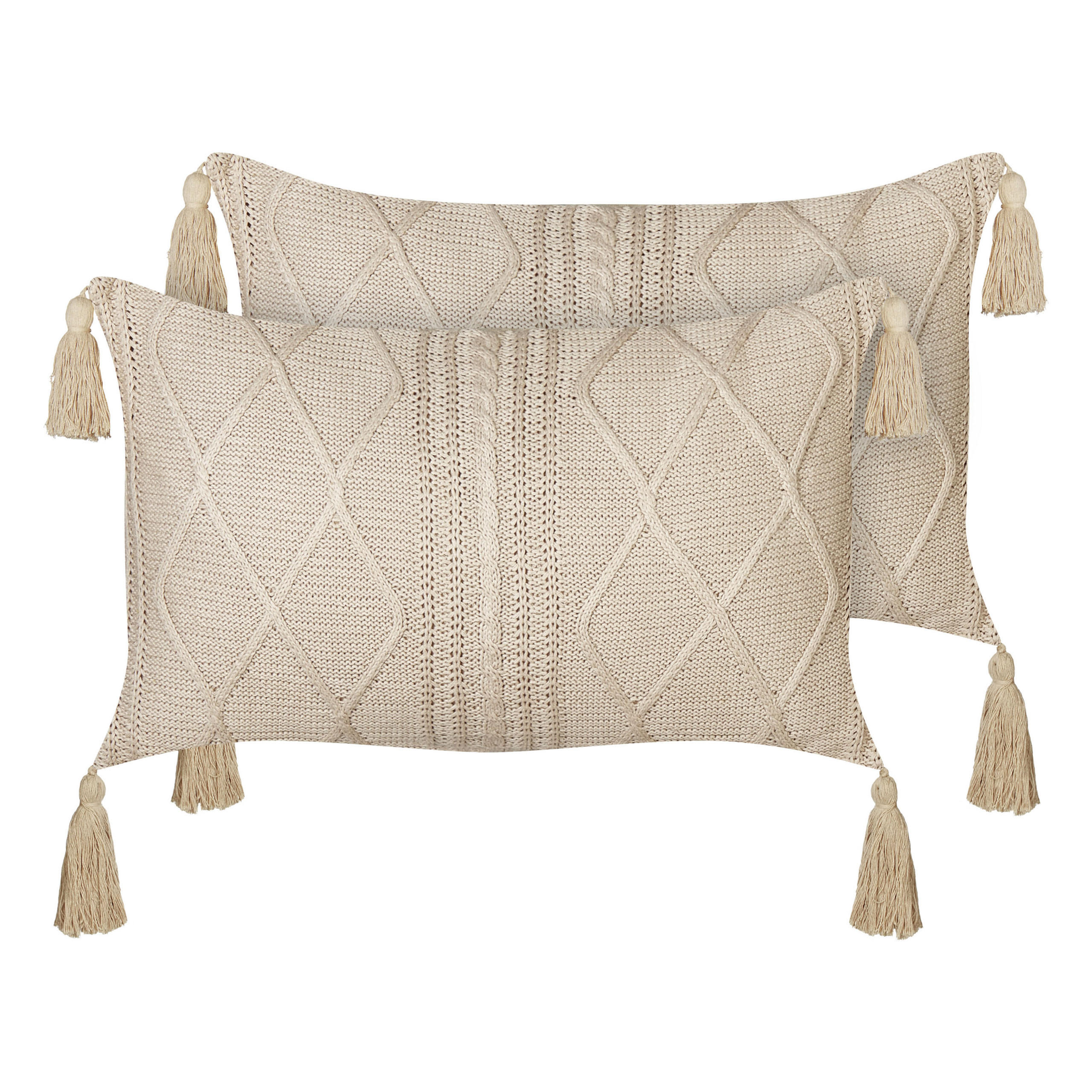 PERNĂ DECORATIVĂ set de 2 bej 30/50 cm Caesia