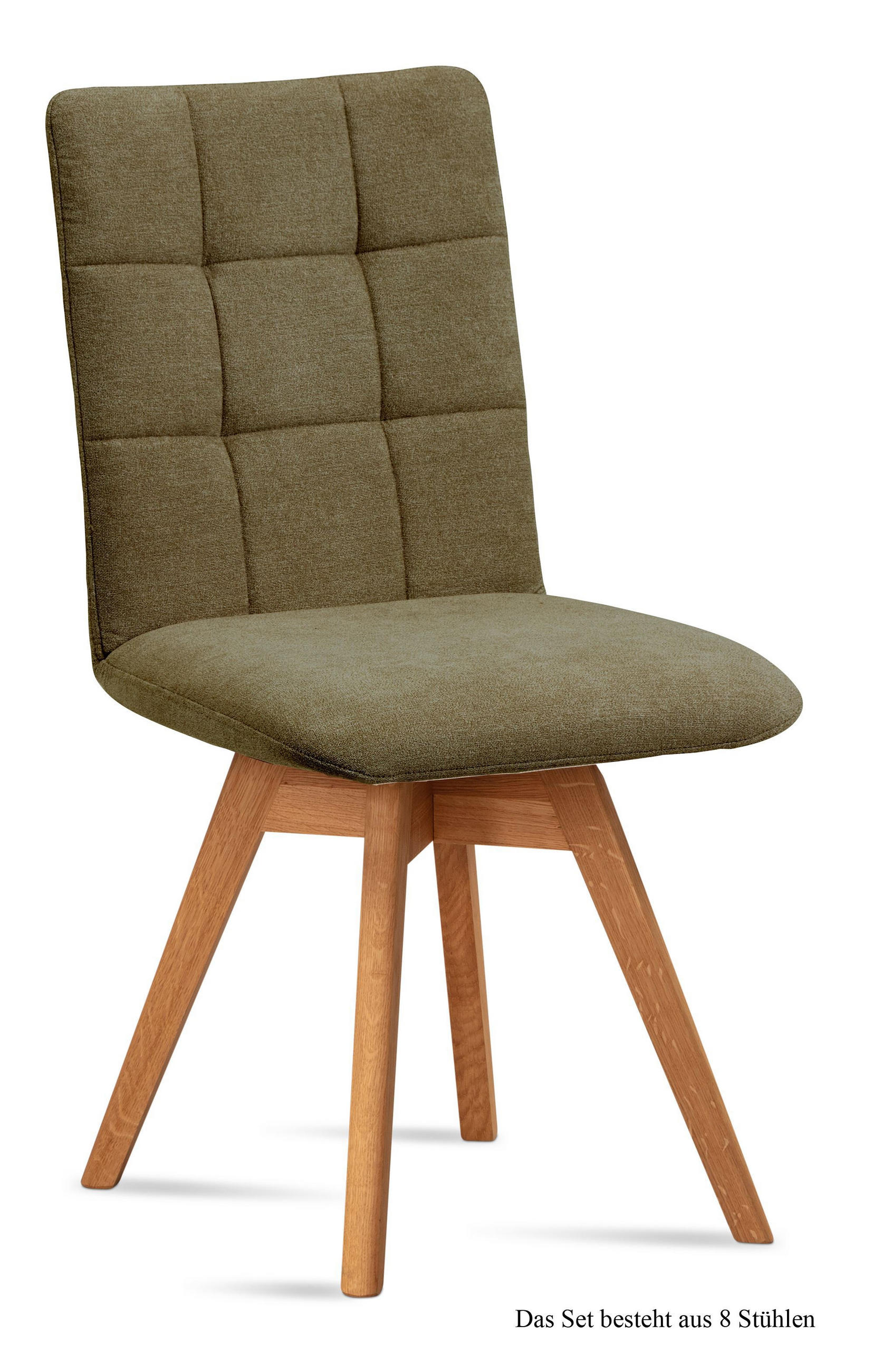 ESSZIMMERSTUHL drehbar (8er-Set) Doria 47x91x60 Eiche geölt/Olivgrün - Eichefarben/Olivgrün, Kunststoff (60/91/47cm) - 58aufmkessel