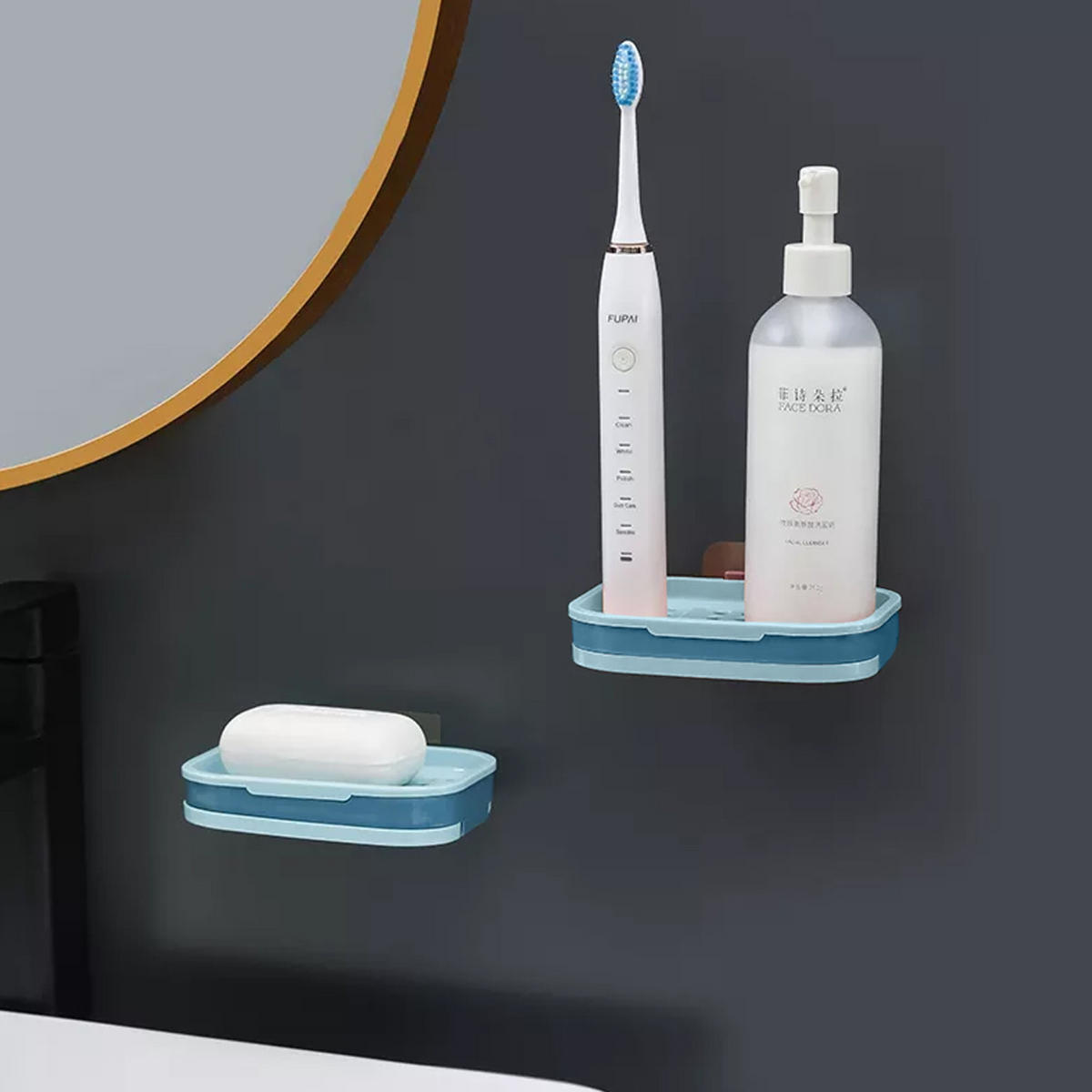 SEIFENSCHALE 13/9/2 cm zum kleben (Hell Blau) - Hellblau, Kunststoff (9/2/13cm) - Intirilife