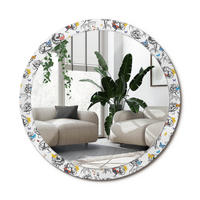 SPIEGEL Rund Ø 100 cm mit Aufdruck - Multicolor, Glas (100/100/0.4cm) - Wallfluent