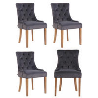 ESSZIMMERSTUHL Aberdeen Samt 4er Set 92x55x58 cm dunkelgrau - Dunkelgrau, Textil (55/92/58cm) - furnicato