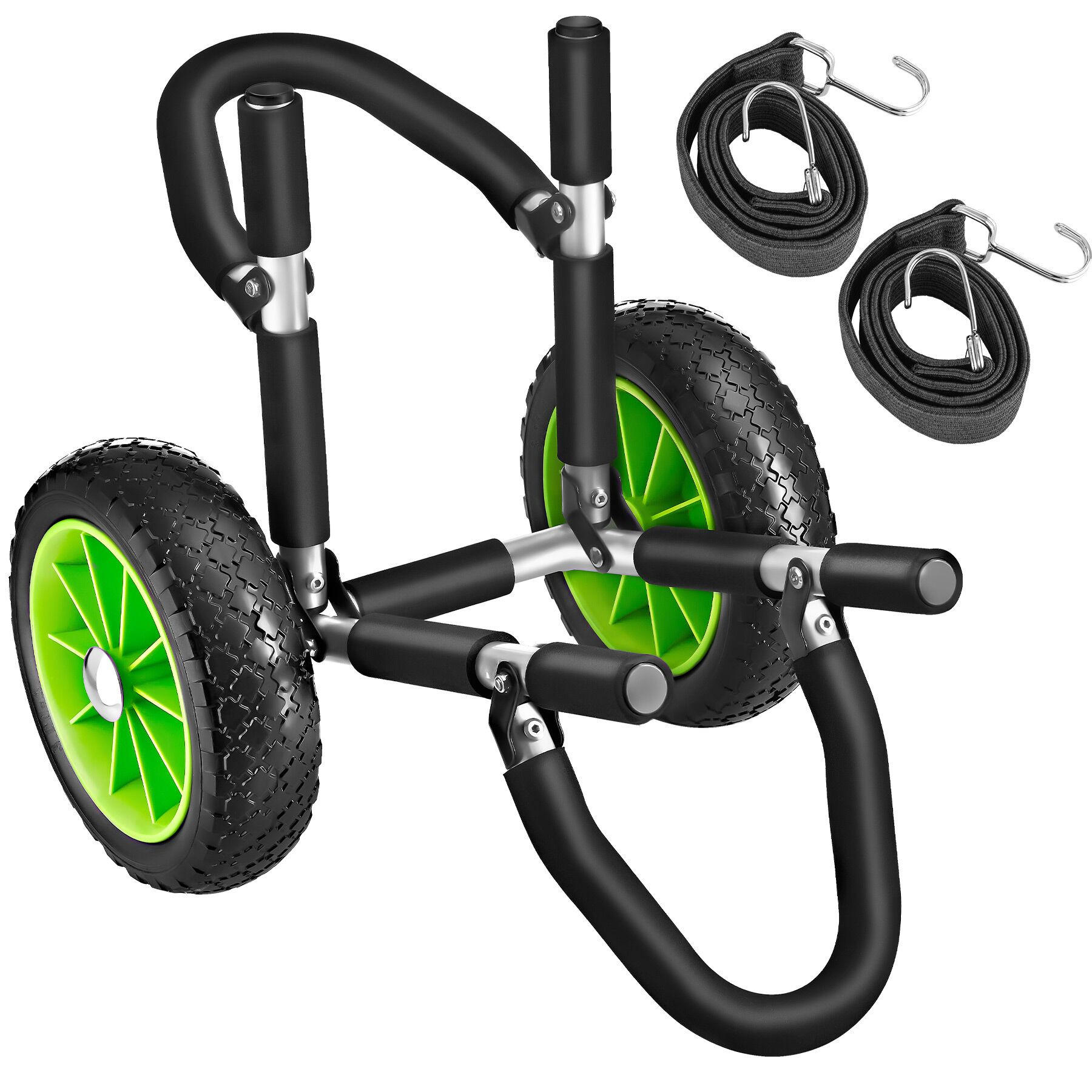 SURFBOARD TRANSPORTWAGEN Wavewheel,inkl. 2 Sicherungsgurte, 42 x 70 x 48,5 cm,schwarz/grün - Schwarz/Grün, Metall (42/70cm) - tectake