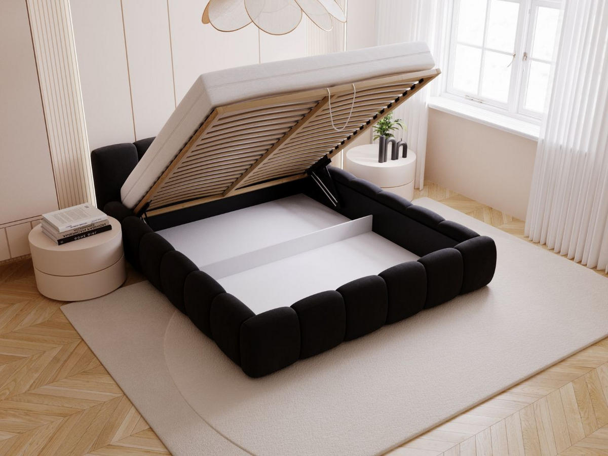 POLSTERBETT Cloud low 160x200 Schwarz - Schwarz, Textil (160/200cm) - Graingold