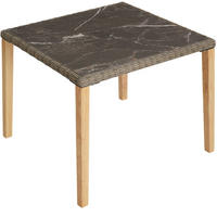 GARTENTISCH Tarent,93,5 x 93,5 x 75 cm,natur - Naturfarben, Kunststoff (93.5/93.5/75cm) - tectake