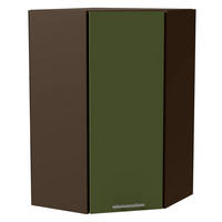 ECKHÄNGESCHRANK Brerra RAL 6025 farngrün Matt / Lava Matt 60 / 60 / 96cm - Dunkelgrau/Grün, Holz/Holzwerkstoff (60/96/60cm) - Feldmann-Wohnen