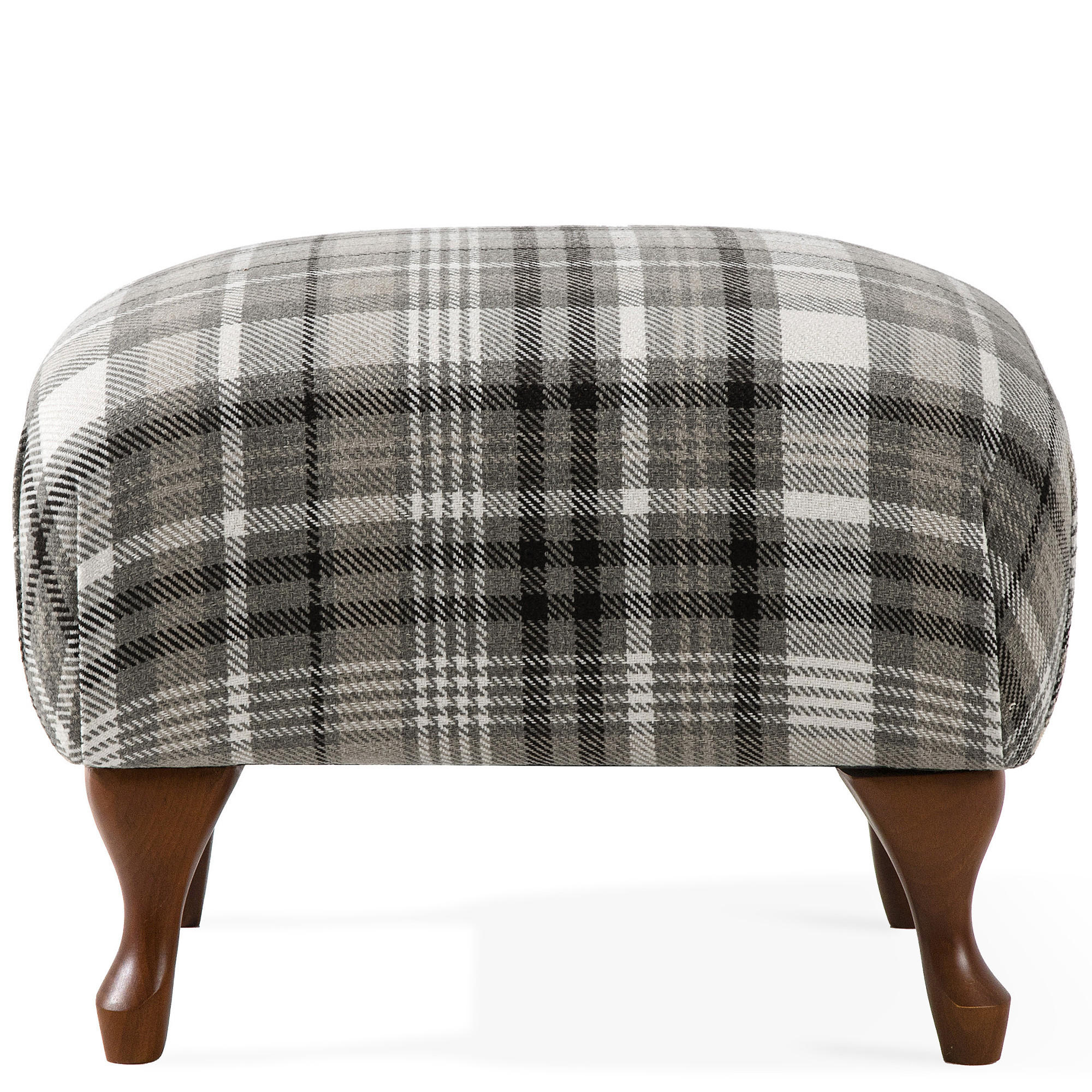 FUẞSTÜTZE TOMIS, Grau - Braun/Grau, Eichenholz/Holz (50/40/50cm) - KONSIMO®
