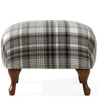 FUẞSTÜTZE TOMIS, Grau - Braun/Grau, Eichenholz/Holz (50/40/50cm) - KONSIMO®
