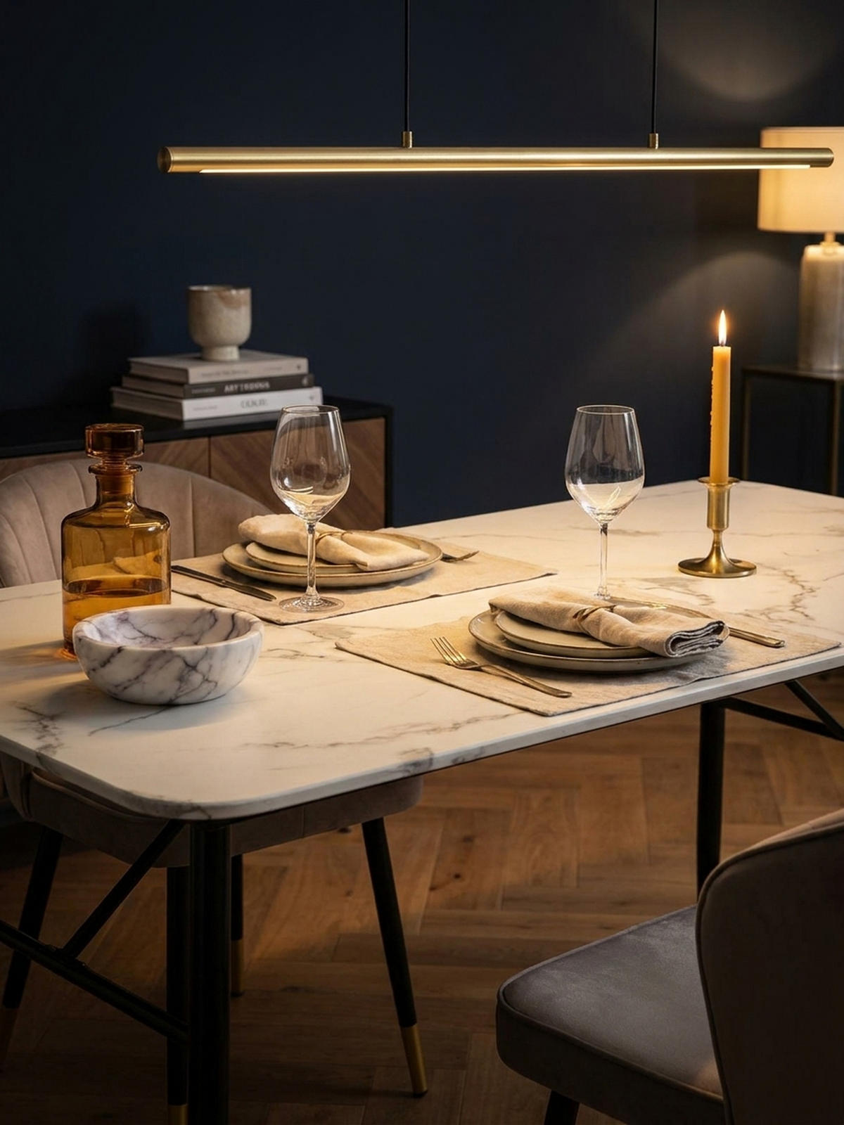 ESSTISCH Marmoroptik Metall Rechteckig Modern Klein, Weiß 180x90x76 cm - Goldfarben/Weiß, Holzwerkstoff/Metall (90/180/76cm) - KADIMA DESIGN