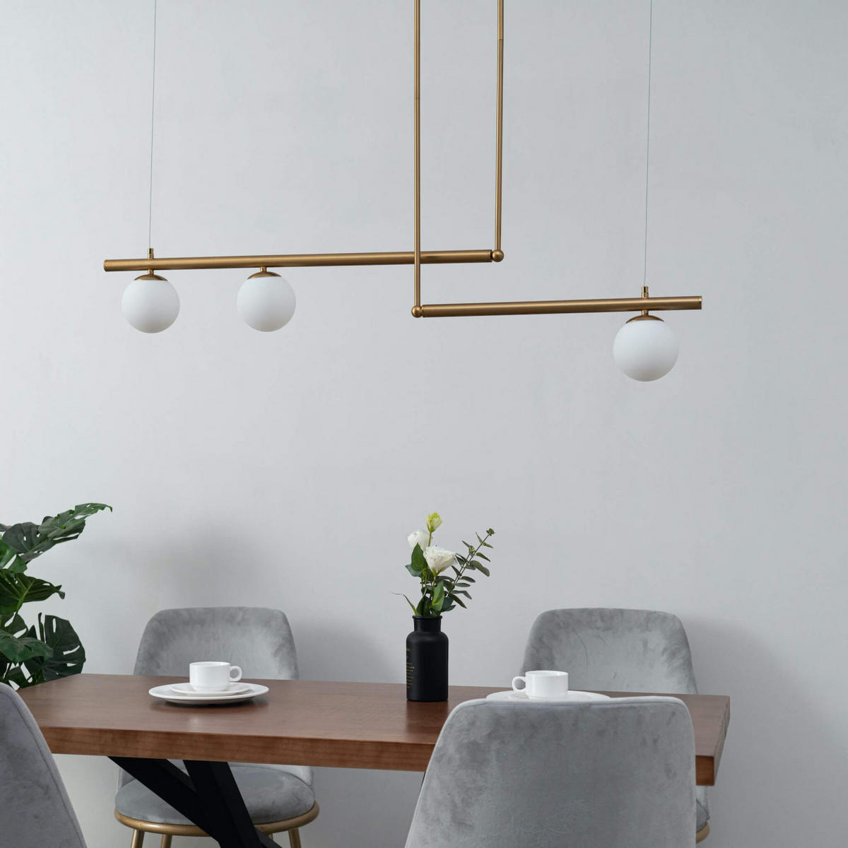 HÄNGELEUCHTE Andrea, Gold / Messing, 120cm - Goldfarben, Glas (120/120/100cm) - KOSILUM
