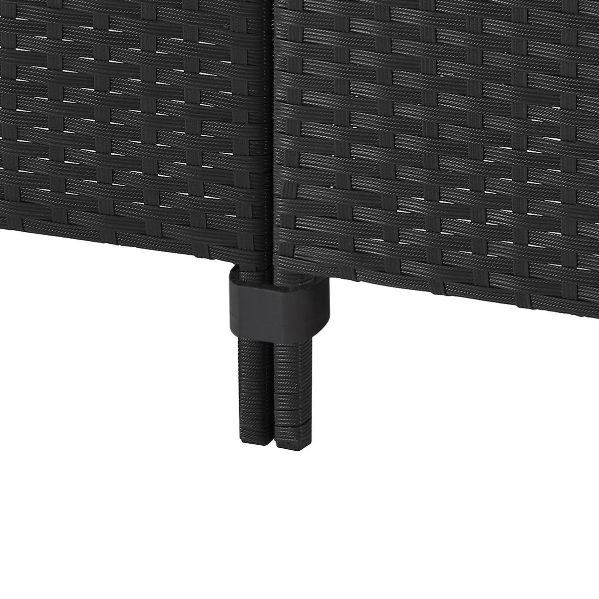 RATTAN-LOUNGE Madison - Schwarz/Grau, Kunststoff - SVITA