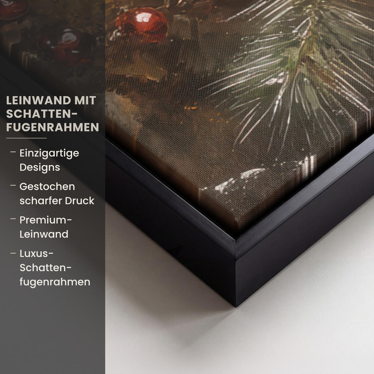 LEINWAND Bilder mit Rahmen - Weihnachten - Kugeln - Beige - Gold - 100x70 - Goldfarben, Textil (100/70cm) - MuchoWow