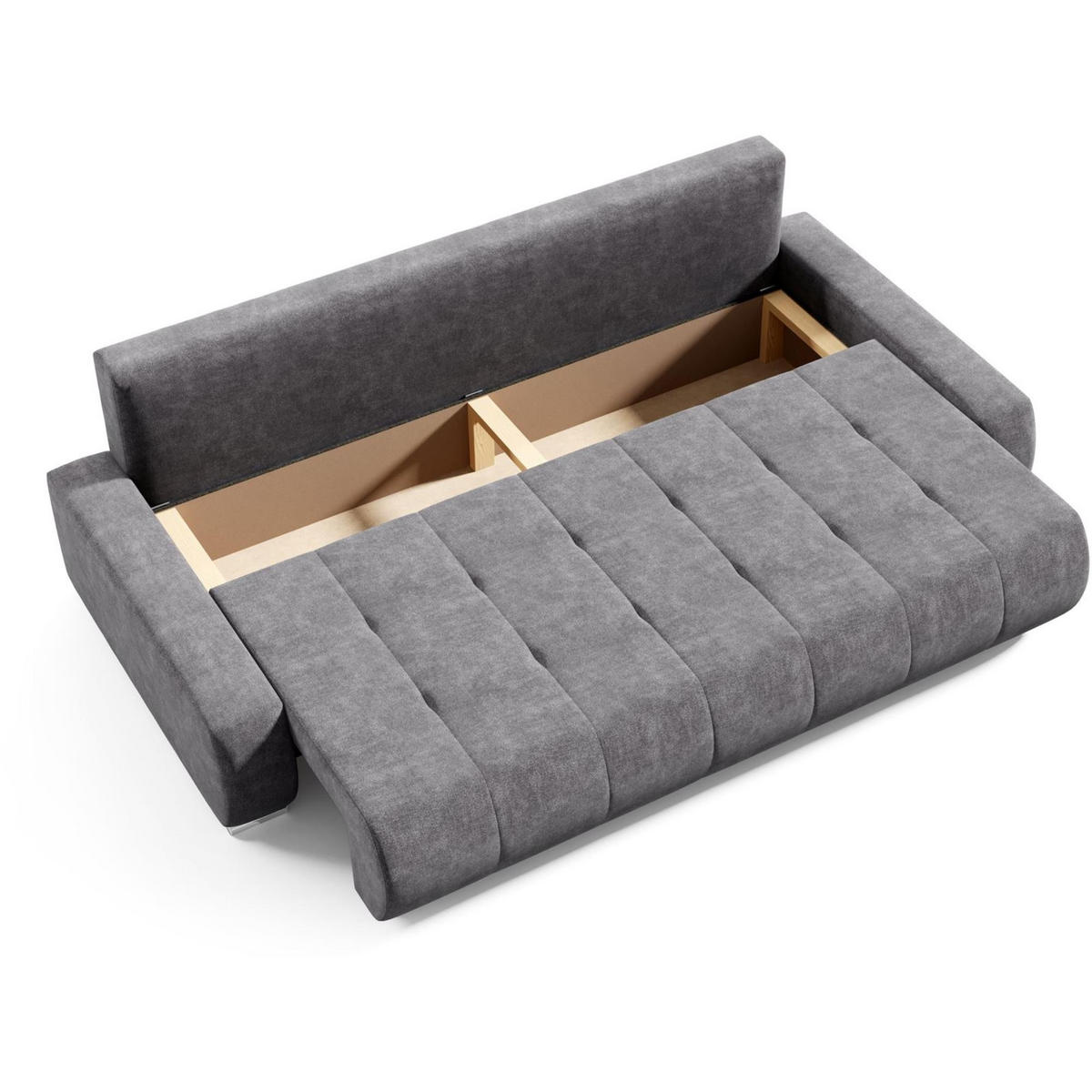 ROZKLÁDACÍ pohovka Draco 3místná, s úložným prostorem, šedá - šedá, textil (240/85/110cm) - Beautysofa