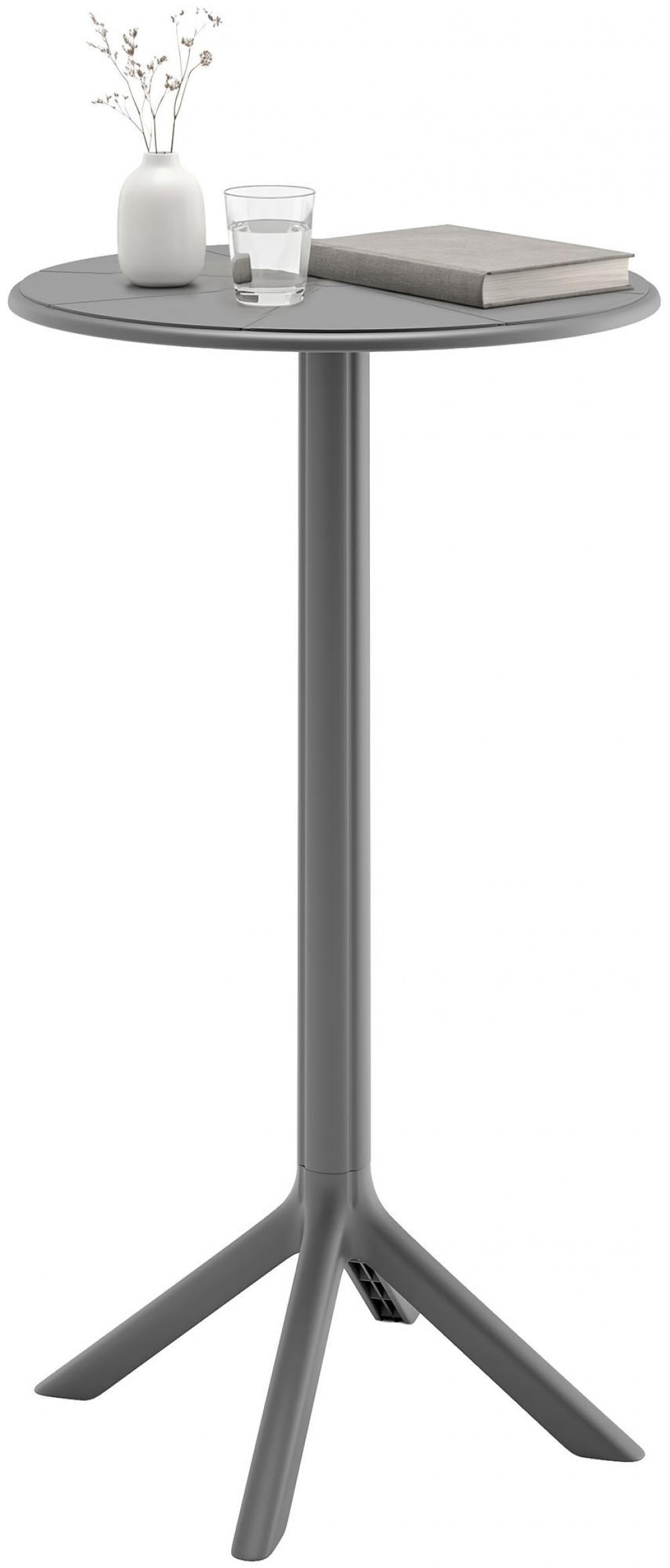 BARTISCH rund 60 cm Kunststoff Dunkelgrau - Dunkelgrau, Kunststoff (60/60/107cm) - CLP