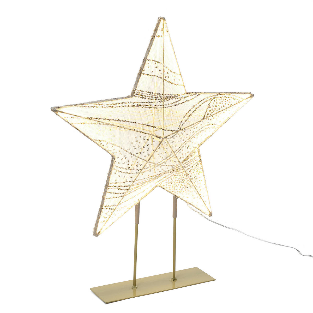 LED Weihnachtsstern HTHD0212 - Champagner, Kunststoff/Metall (7/48.5/39.5cm) - Hometopia