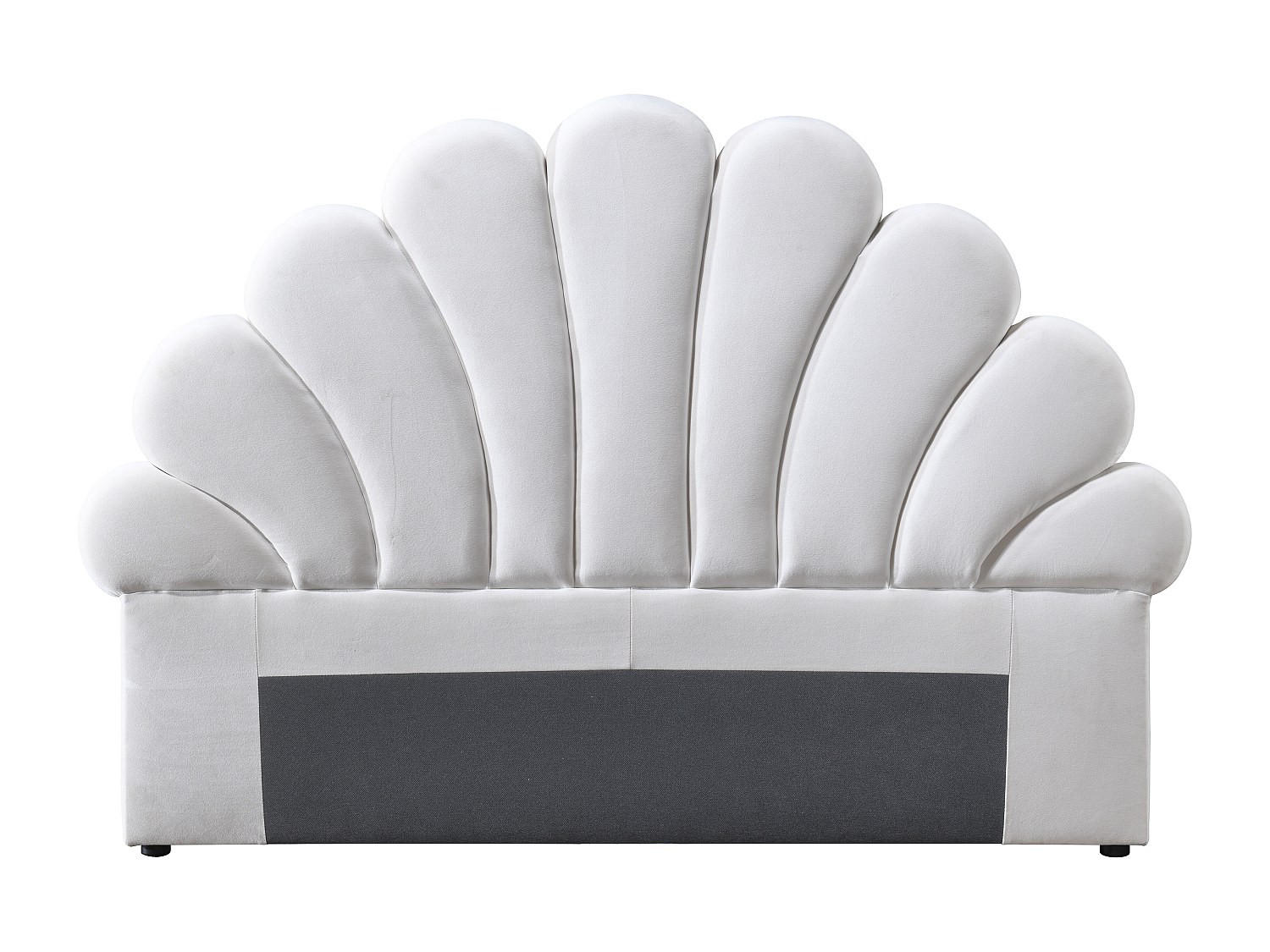 BETTKOPFTEIL - 2 Personen - Samt, Stoff - Weiß - Weiß, Textil (187/114.5/8cm) - Vente-Unique