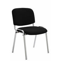 BESUCHERSTUHL Keen mit Stoffbezug, Gestell in Chromoptik / Bezug Schwarz - Chromfarben/Schwarz, Textil/Metall (53/83/53cm) - TPFLiving