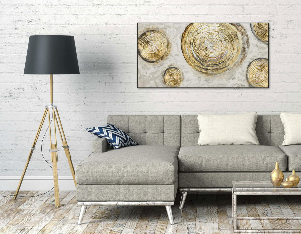 ACRYLBILD HANDGEMALT 120/60 cm - Braun, Holz/Textil (2.02/60cm) - KUNSTLOFT