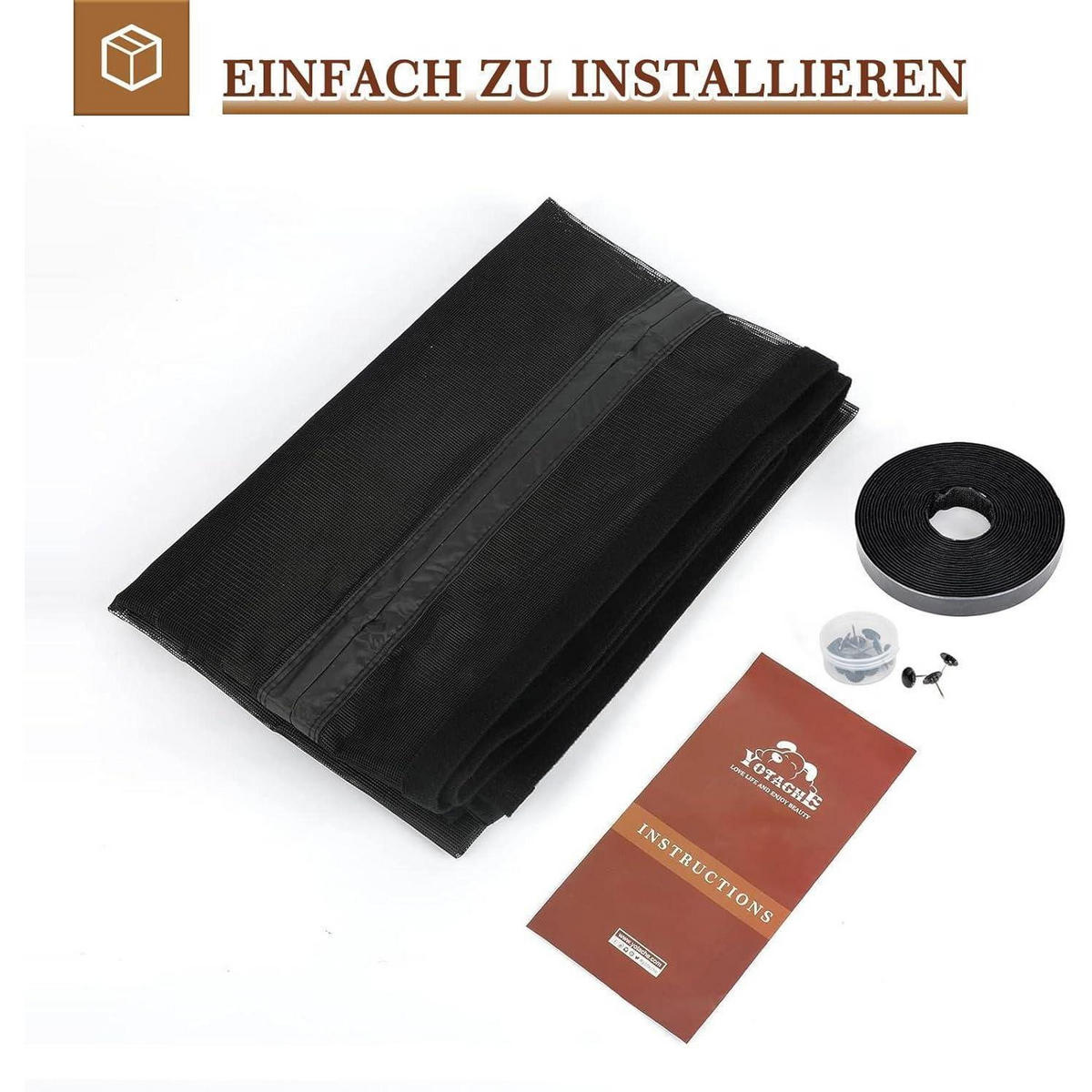 FLIEGENGITTER Balkontür mit Magnet, schwarz - Schwarz, Textil (100/1/220cm)