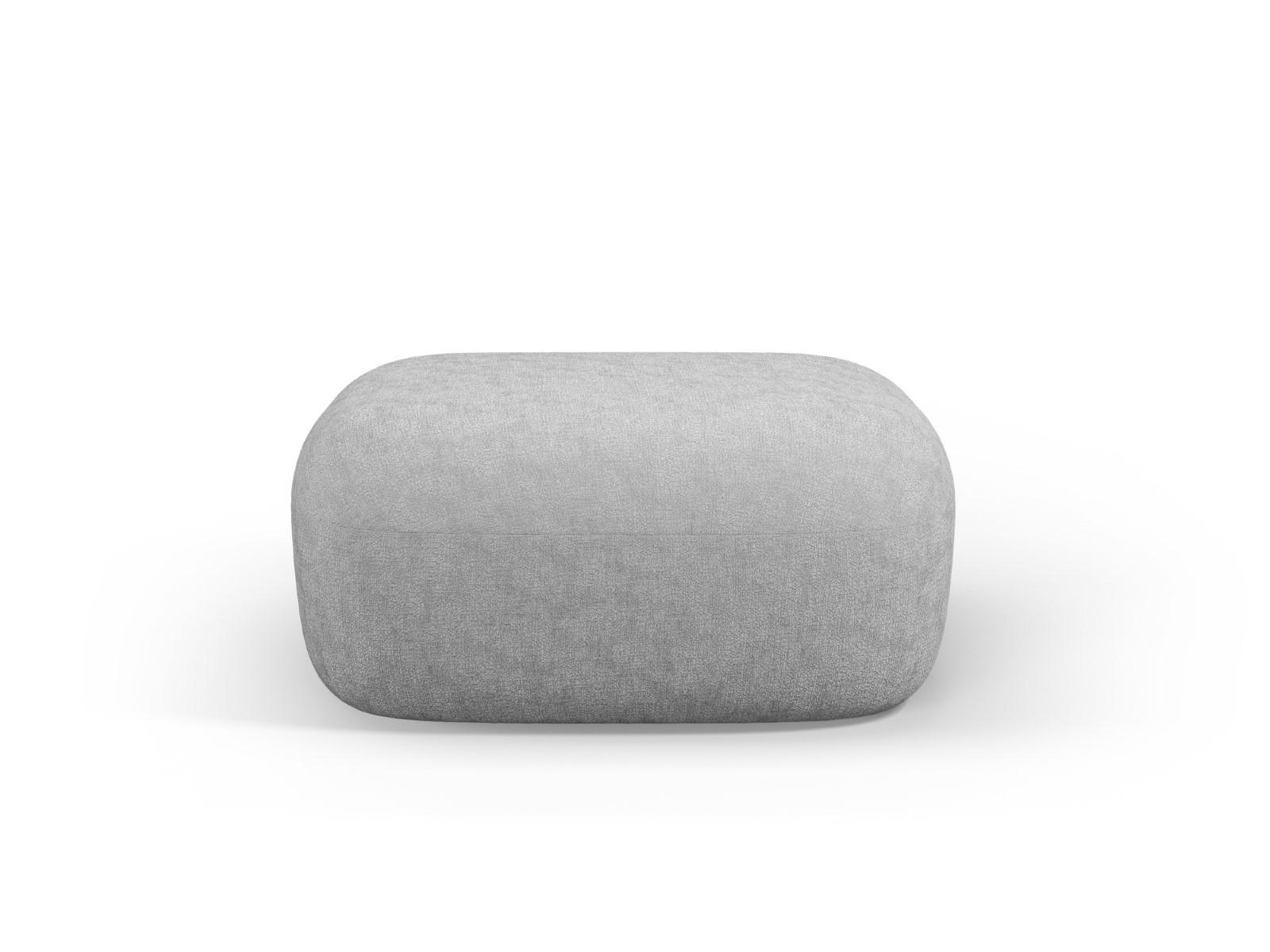 POUF Jenny aus Chenille-Stoff silber - Silberfarben, Textil (88/40/90cm) - Micadoni