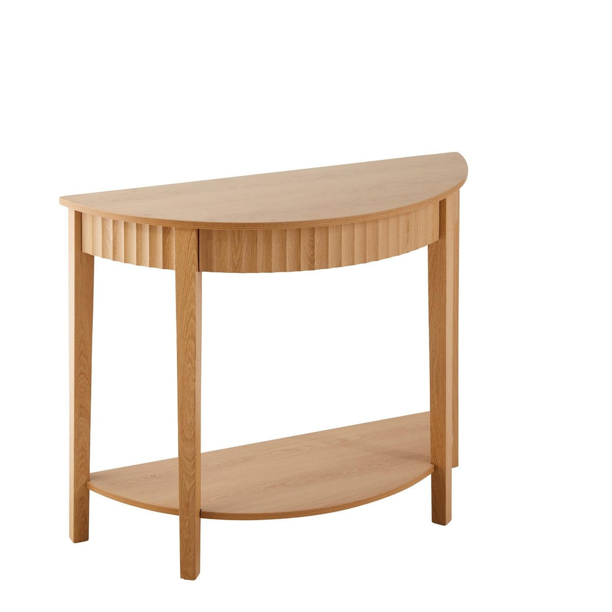 ABGERUNDETE Konsole mit Welleneffekt und 2 Ebenen bologne 100/40/76 cm - Eschefarben, Holzwerkstoff (16/40/76cm) - Calicosy