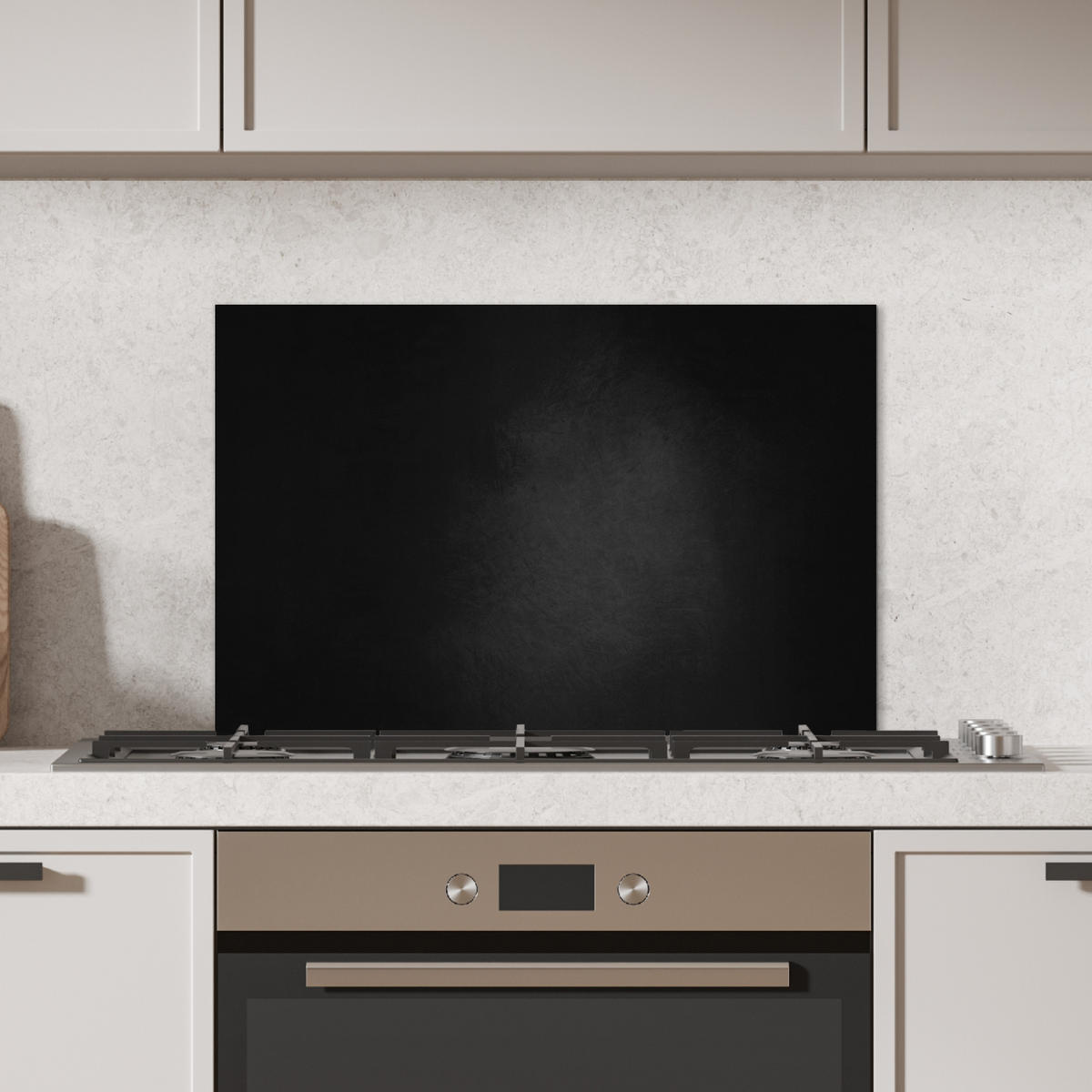 SPRITZSCHUTZ KÜCHE Beton - Schwarz - Grau - Strukturiert - Industriell 70x50 cm - Graphitfarben, Metall (70/0.3/50cm) - MuchoWow