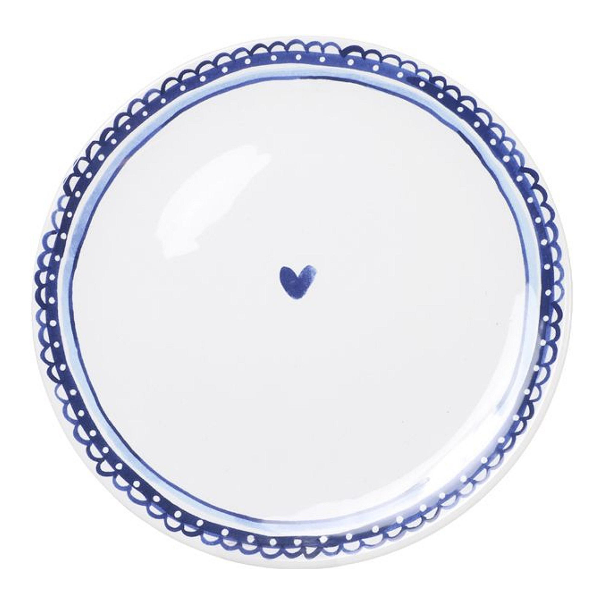 SPEISETELLER Delfts Blond Herz in Blau - 26cm - Blau, Keramik (26.3cm) - Blond Amsterdam