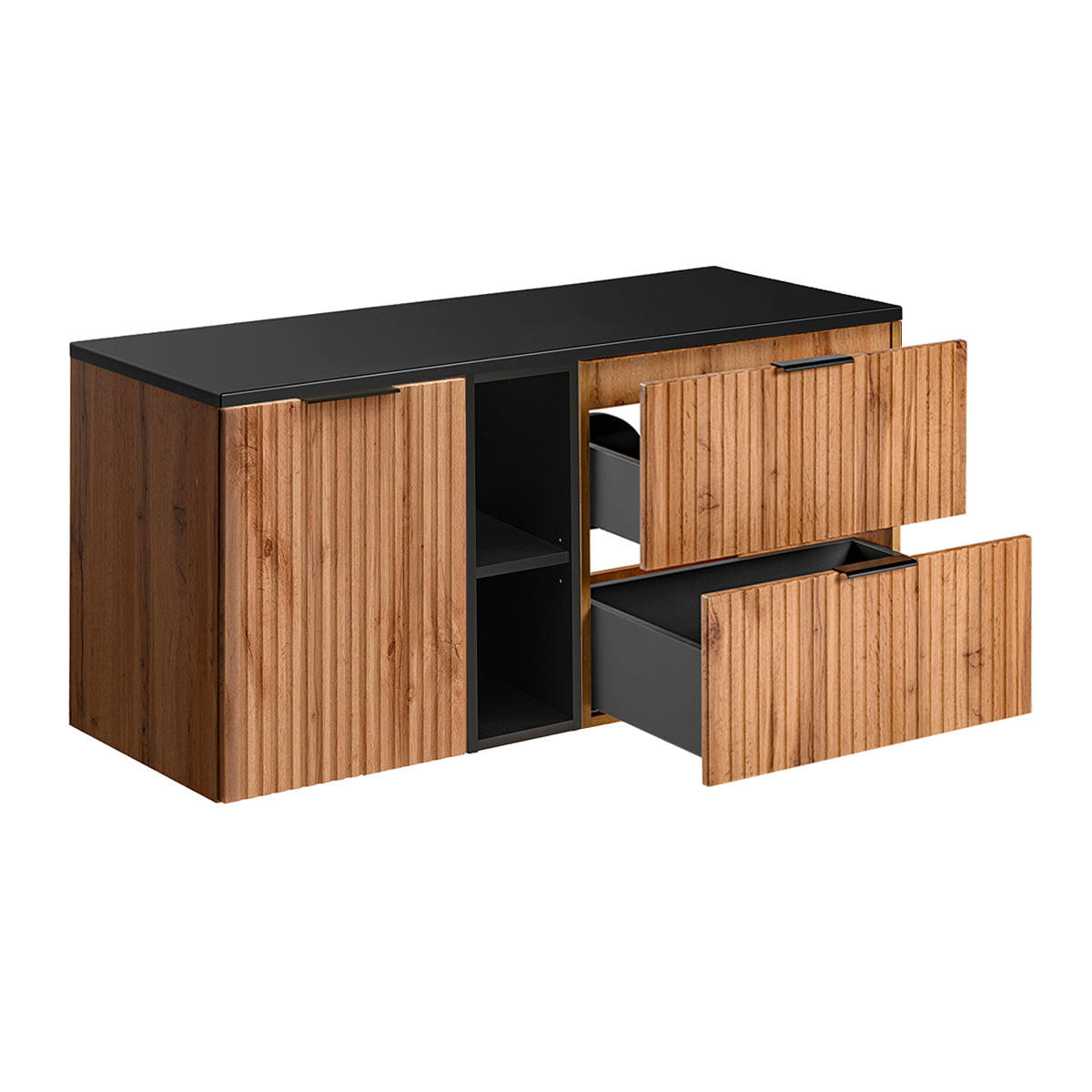 WASCHTISCH 120.8cm Adriel Holz und Schwarz - Schwarz, Holzwerkstoff (120.8/59/46cm) - Petits-meubles