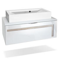 WASCHBECKENUNTERSCHRANK Aloha Absetzungen in Eiche sägerau - Eiche San Remo, Holzwerkstoff (96/36/51cm) - Vladon