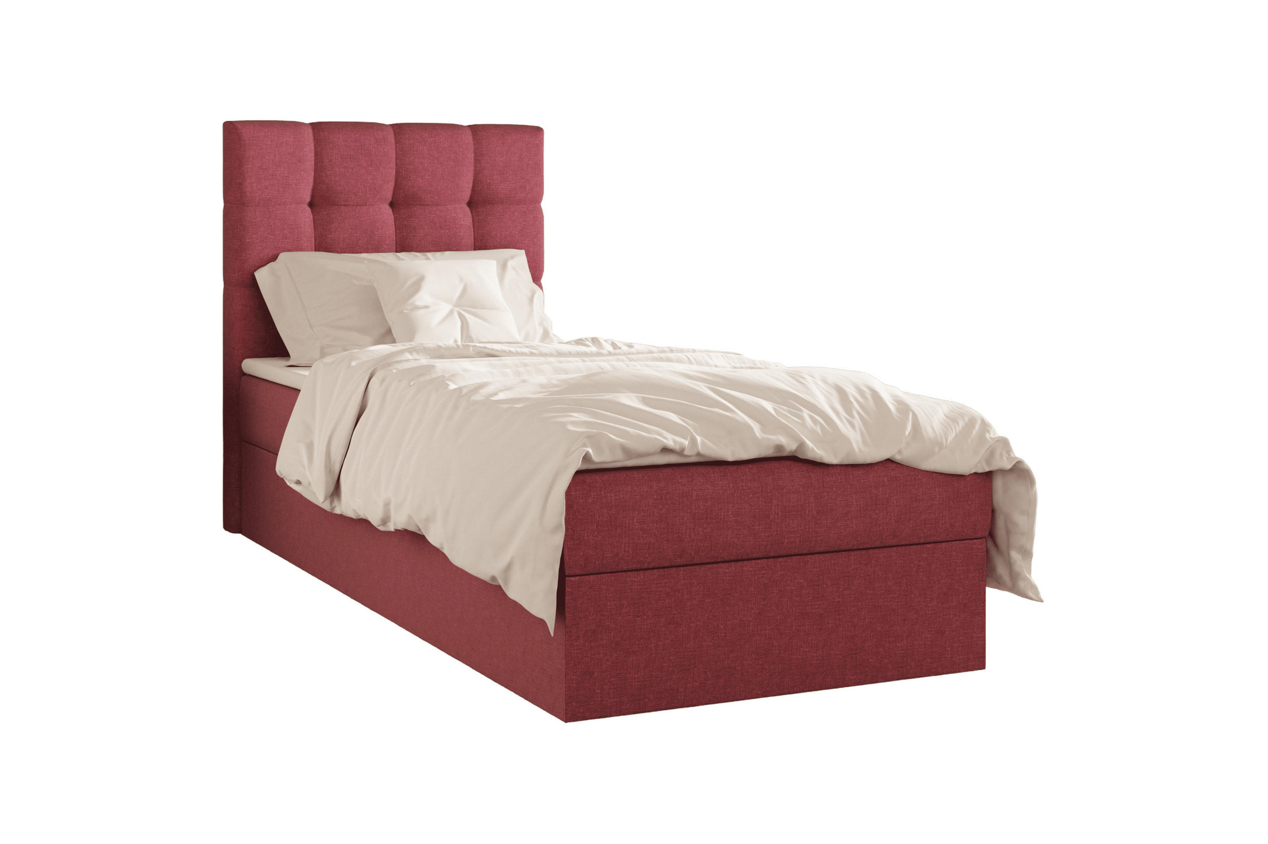BOXBETT - Bett 05 OSLO - Hugo - 90x200 cm - mit Bettkasten und Waschbarem Topper - Rosa, Holz (90/200cm) - ROYAL24_MARKT