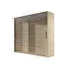KLEIDERSCHRANK London I 180, mit RGB LED Beleuchtung - Silberfarben/Sonoma Eiche, Holzwerkstoff/Kunststoff (180/215/58cm) - MIRJAN24