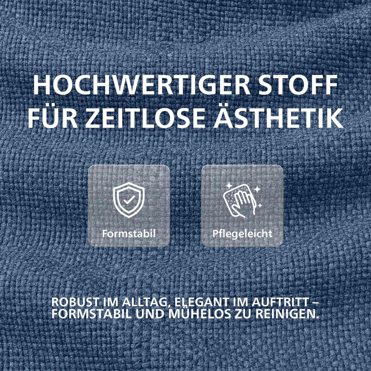 BARHOCKER Stoff Blau - Blau/Goldfarben, Textil/Metall (47/85/48cm) - CLP