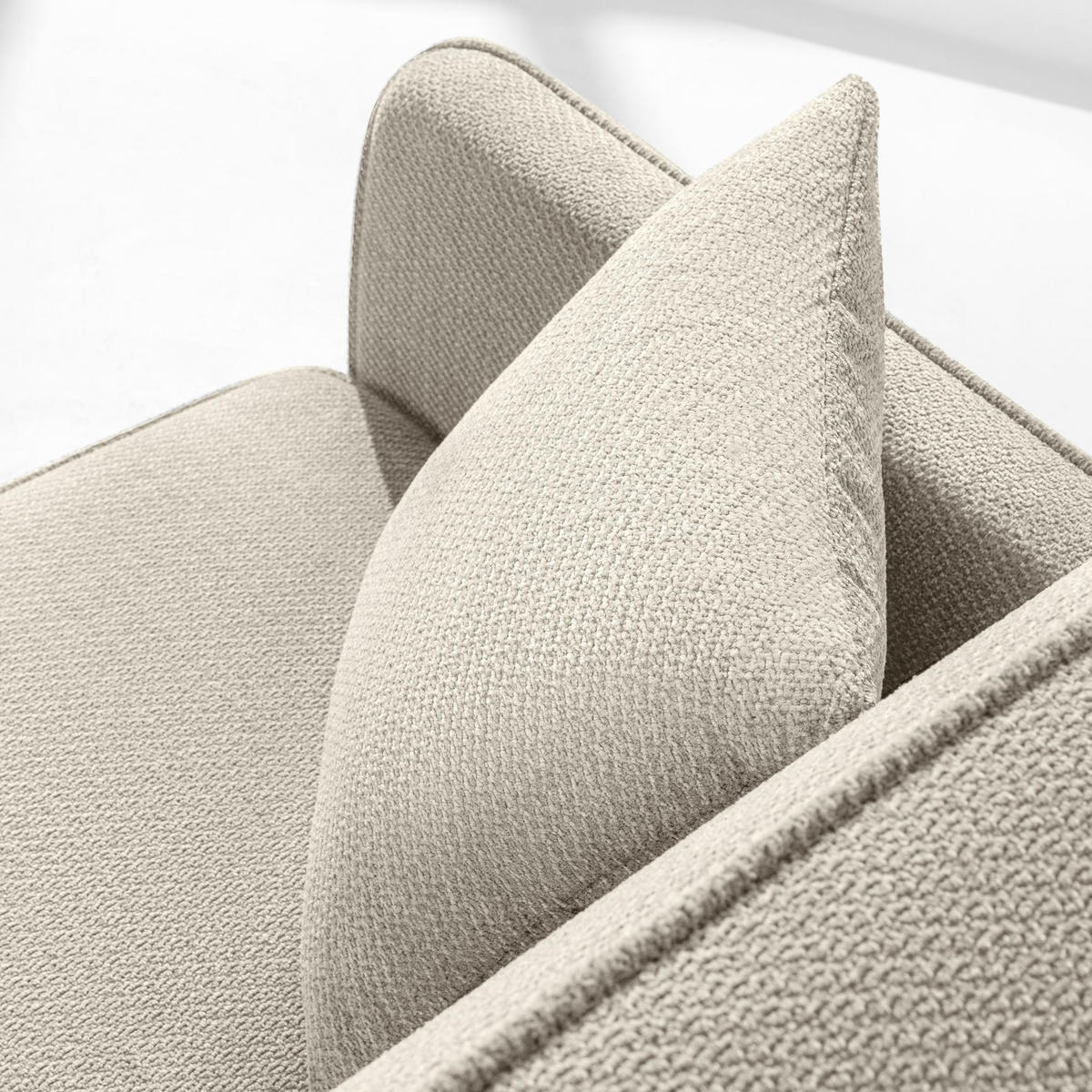 EINZELSOFA LIRIS, 3 Personen, Hellbeige - Beige, Holz/Holzwerkstoff (208/91/98cm) - KONSIMO®