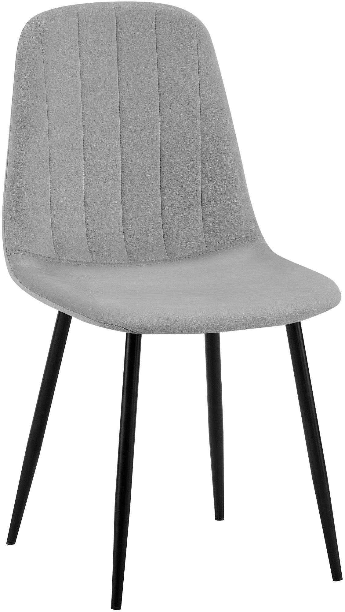 STUHL Metall Grau - Schwarz/Grau, Textil/Metall (45/88/54cm) - CLP