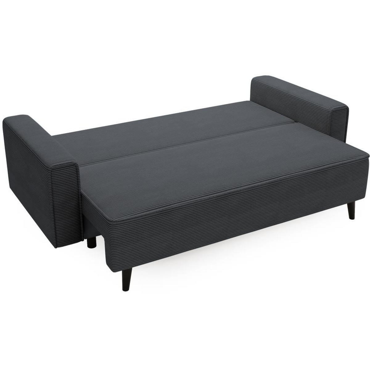 3-SITZER SOFA Monte mit Schlaffunktion dunkelgrau - Dunkelgrau, Textil (225/73/95cm) - Beautysofa