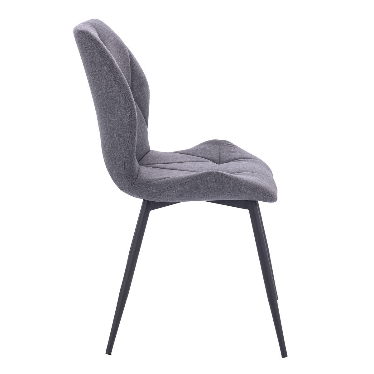 ESSZIMMERSTUHL JAMIE 2er Set Stoff Dunkelgrau - Anthrazit/Schwarz, Textil (47/84/48cm) - SVITA