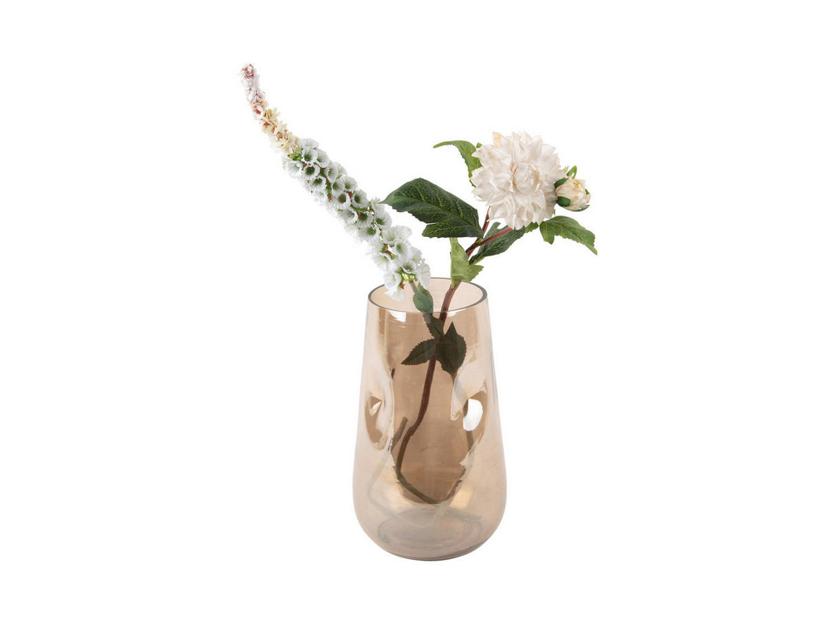VASE Luster Organic 17/17/26 cm - Braun, Glas (17/26cm) - Present Time