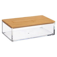 KOSMETIK-AUFBEWAHRUNGSBOX Selena S mit Bambusdeckel, Kunststoff - Multicolor, Kunststoff (9.6/5.35/16cm) - 5five Simply Smart