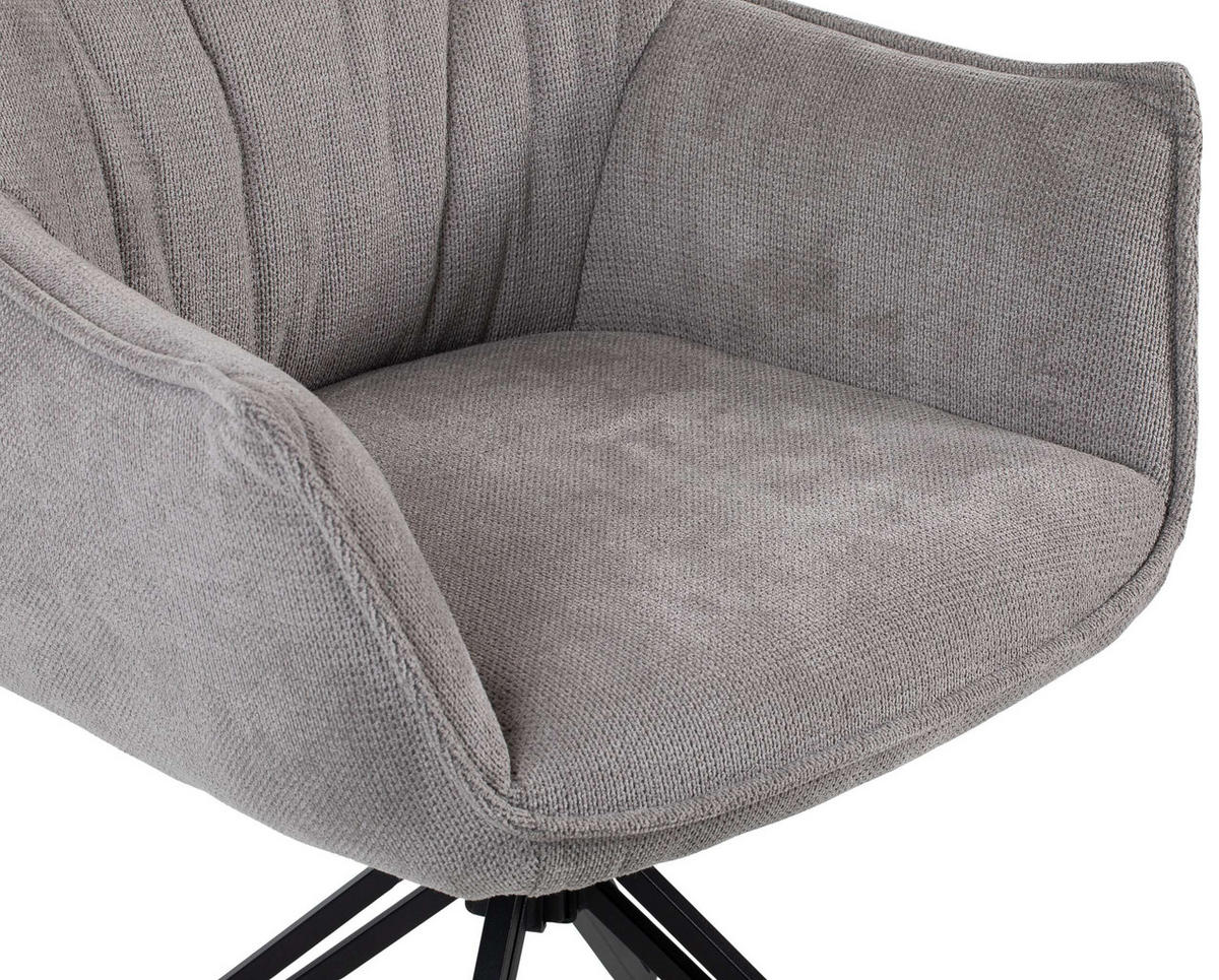 ESSZIMMERSTUHL Ginosa drehbar 2er-Set - Beige/Hellgrau, Textil/Metall (62/90/66cm) - Mr. Deko