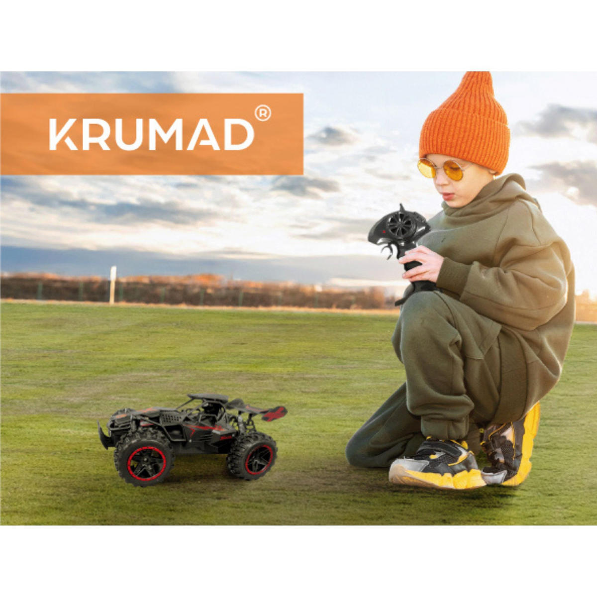 FERNGESTEUERTES AUTO RC für Kinder - Schwarz, Kunststoff (15/9/23cm) - KRUMAD