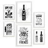 POSTER Set Mit 6 Wein Vollfarbige Illustrationen Von Kaffee & Getränken Im Werbetafel Illustrationen Für & Heim A3 & A4 Weißer Rahmen - Weiß, Papier (29/3cm) - Nacnic