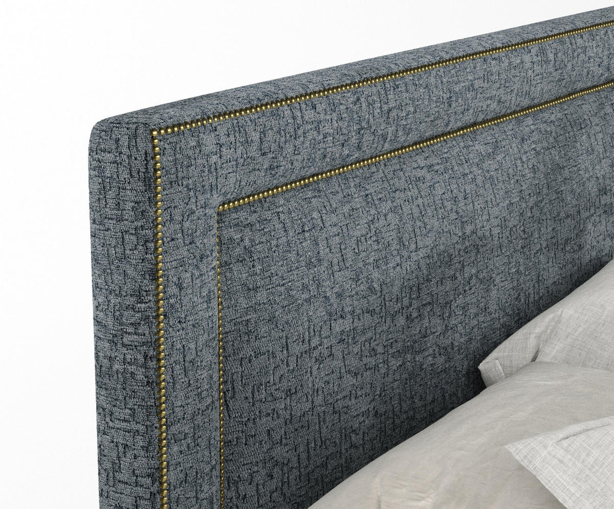 BOXSPRINGBETT Luxora Blau Grau 140/200 cm - Blaugrau/Schwarz, Holz/Holzwerkstoff (140/200cm) - Maison de Reve