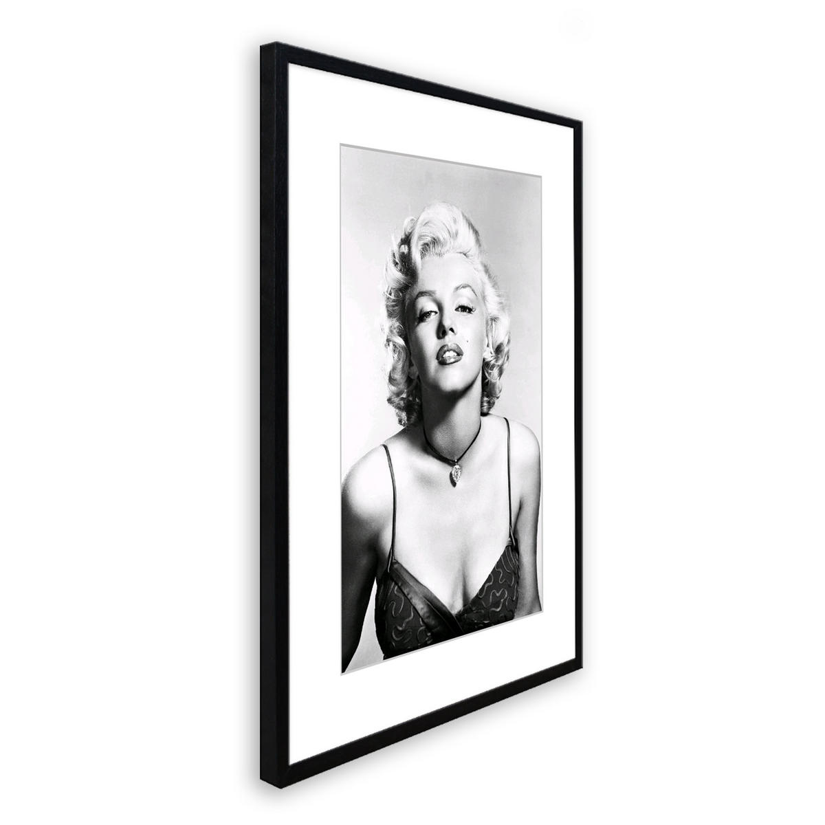 BILD mit Rahmen 51x71 cm Marilyn Monroe Schwarz-Weiß - Weiß, Holz (51/71cm) - artissimo