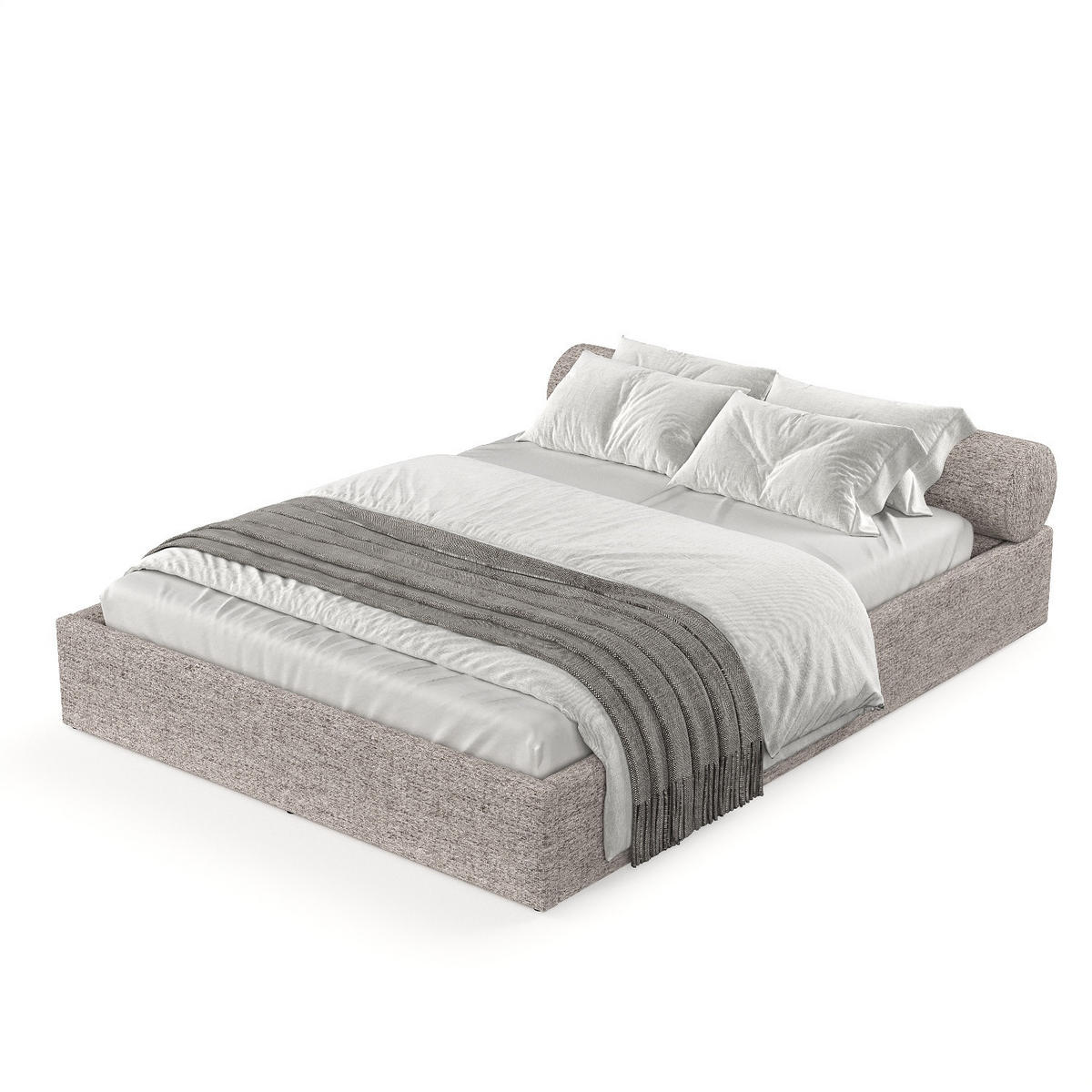 POLSTERBETT Solvo mit Stauraum 200/200 cm Beige im Neve Stoff - Sandfarben/Schwarz, Holz/Holzwerkstoff (200/200cm) - AltaBeds