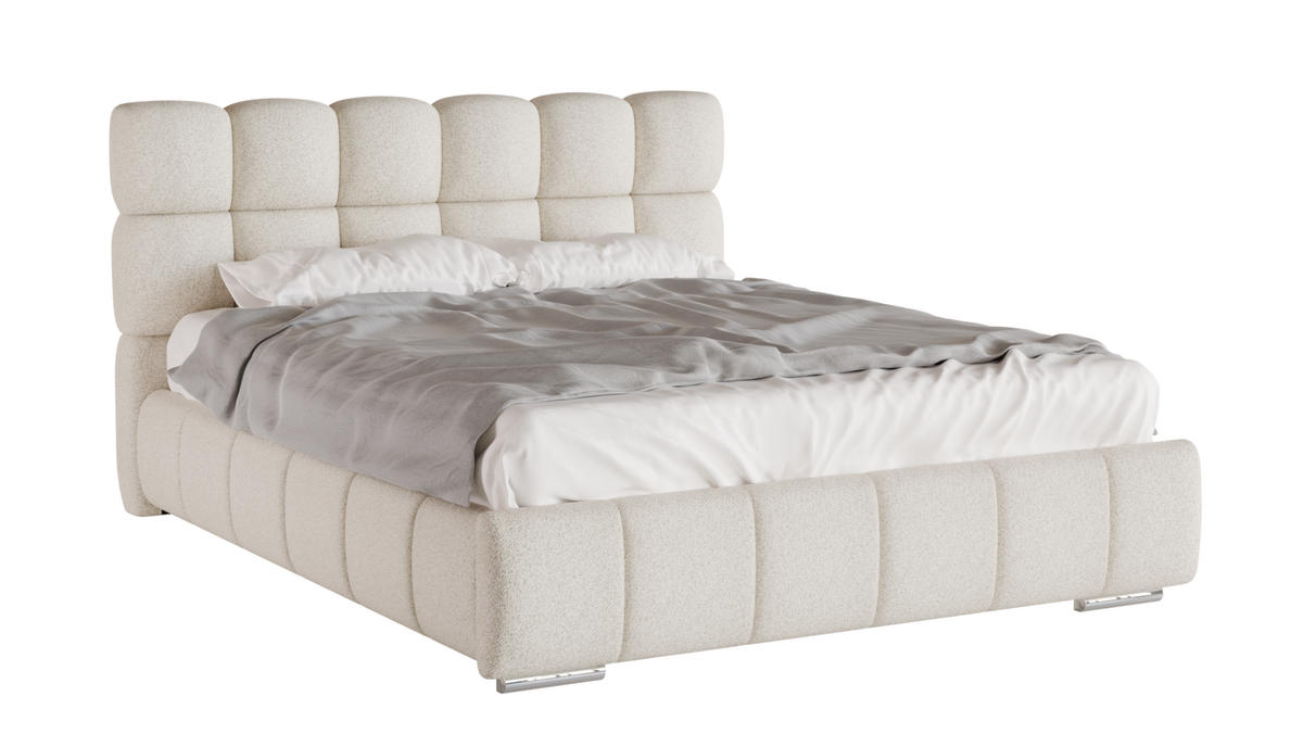 POLSTERBETT Bliss 180 x 200 cm mit Bettkasten und Lattenrost Federkernmatratze BONEL H3 - beige - Beige, Holz (180/206cm) - Panda Möbel
