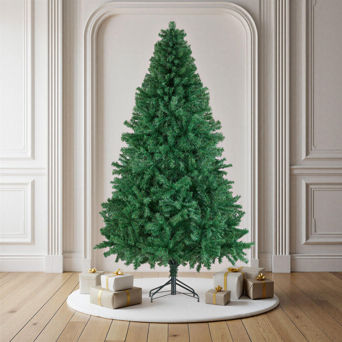 WEIHNACHTSBAUM Dasher,pulverbeschichteter Metallständer mit Kunststoffkappen ,grün - Grün, Kunststoff (210cm) - tectake